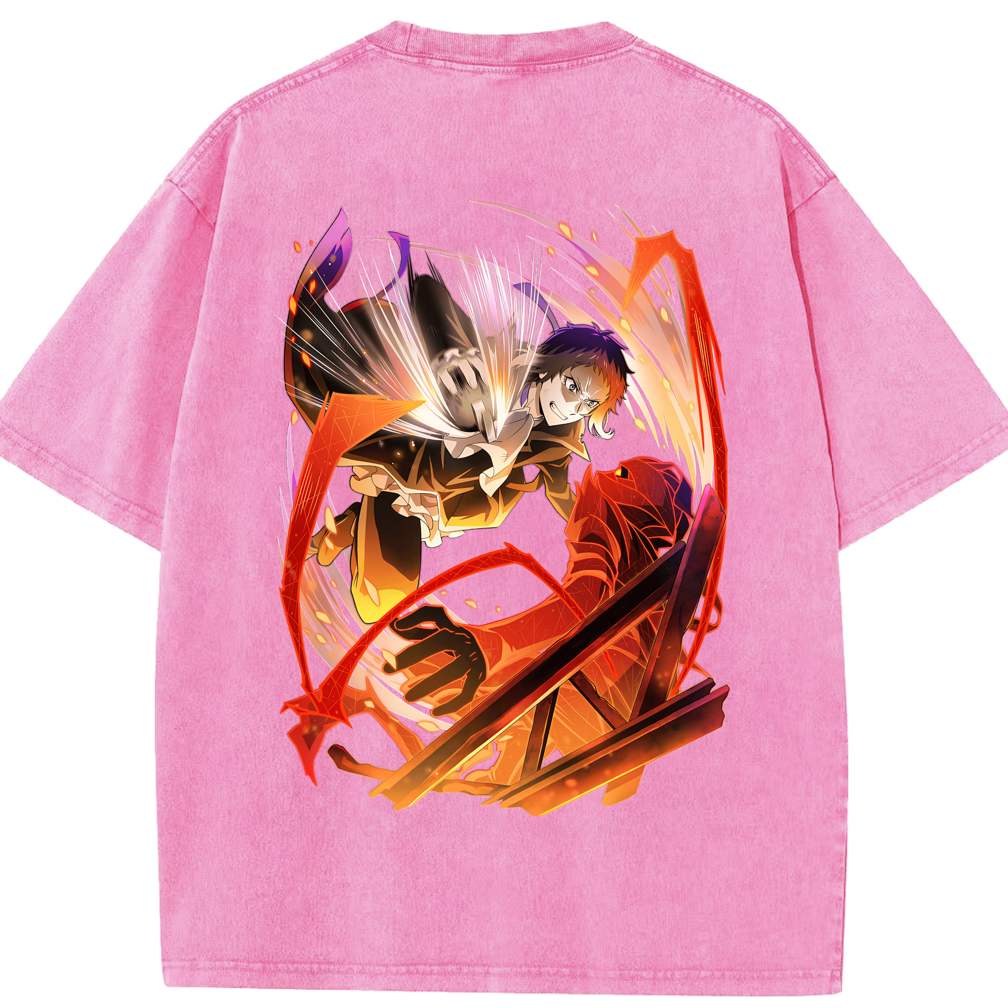 （画像用） 文豪ストレイドッグス Bungo Stray Dogs 綿100% ヴィンテージ風 半袖Tシャツ（背面プリント）